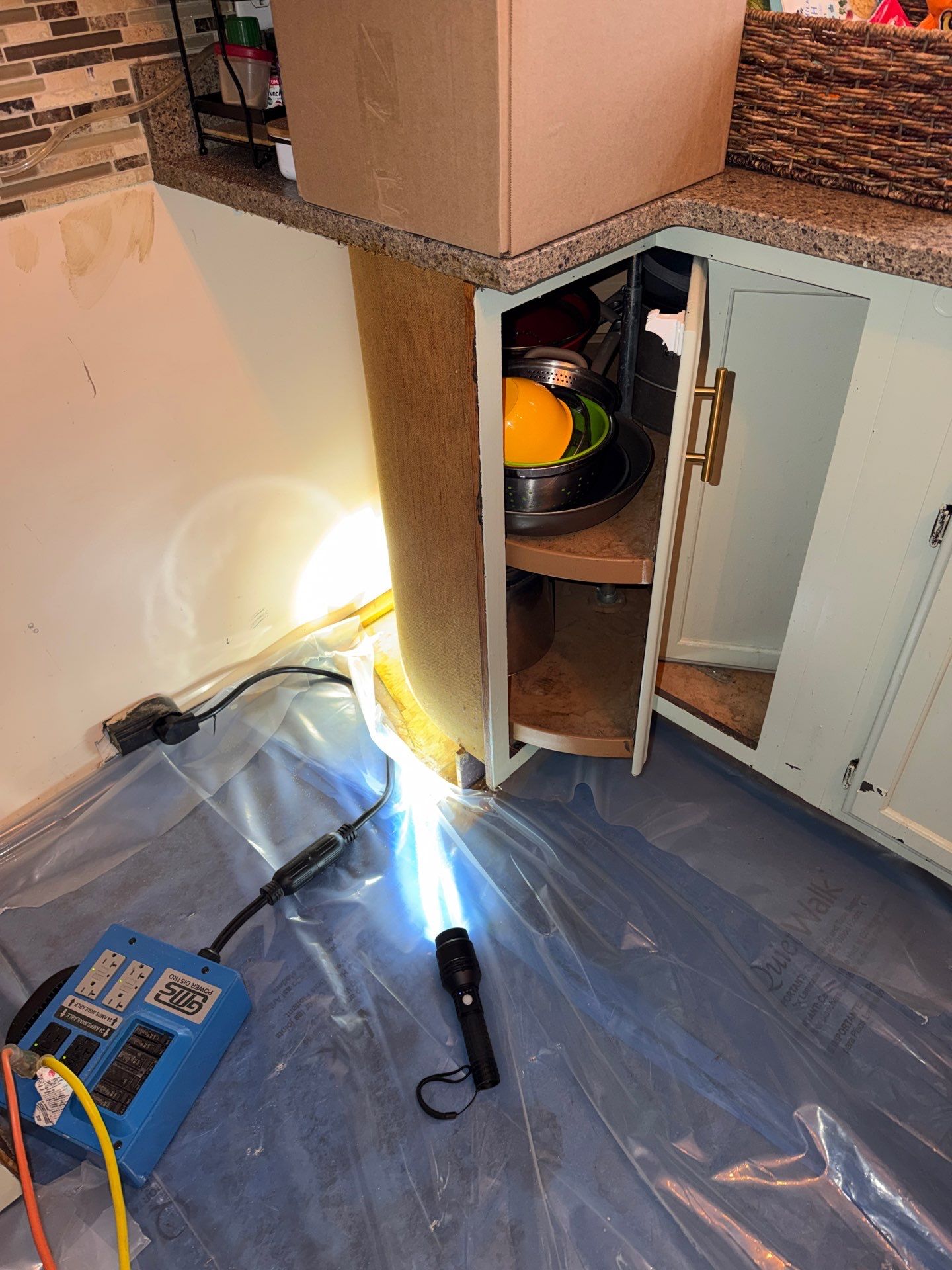water damaged kitchen